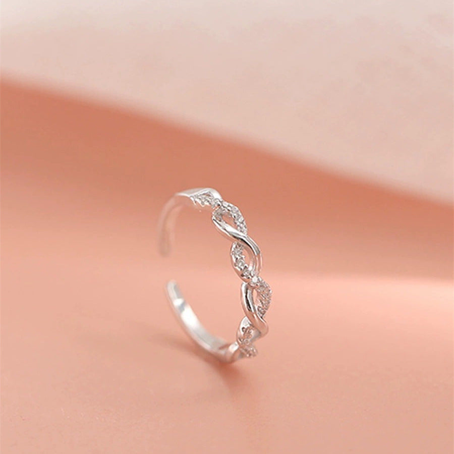925 sterling silver open ring - silvery