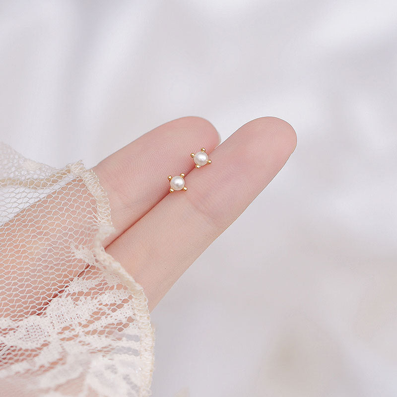 925 sterling silver pearl earrings