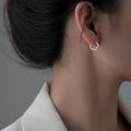 925 sterling silver flower shaped ear buckle - silvery