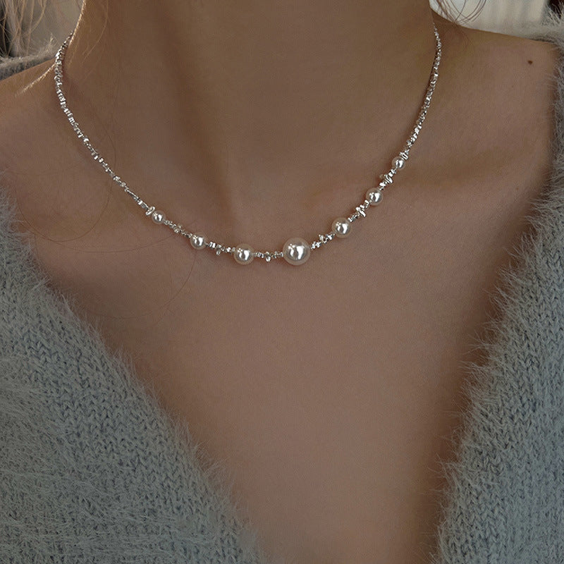 S925 Silver Artificial Pearl Necklace