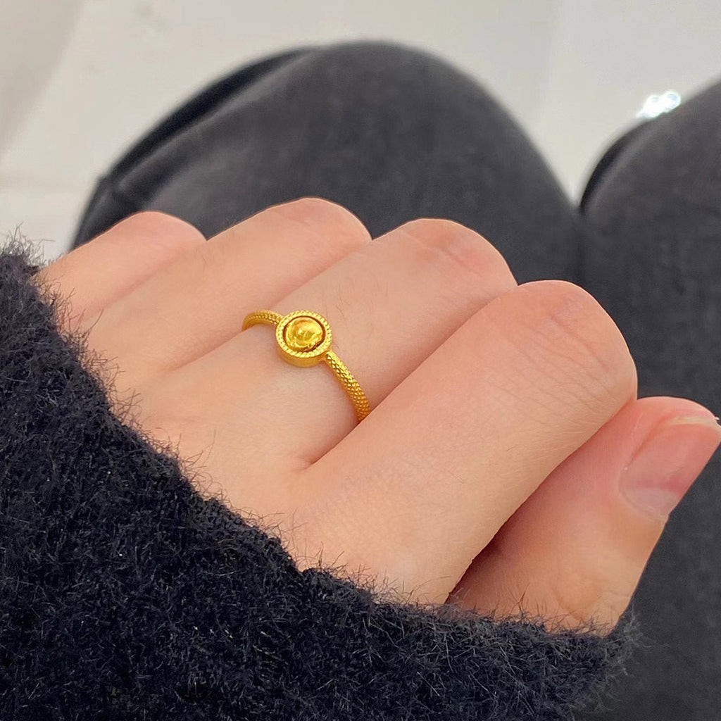 S925 sterling silver ring - golden