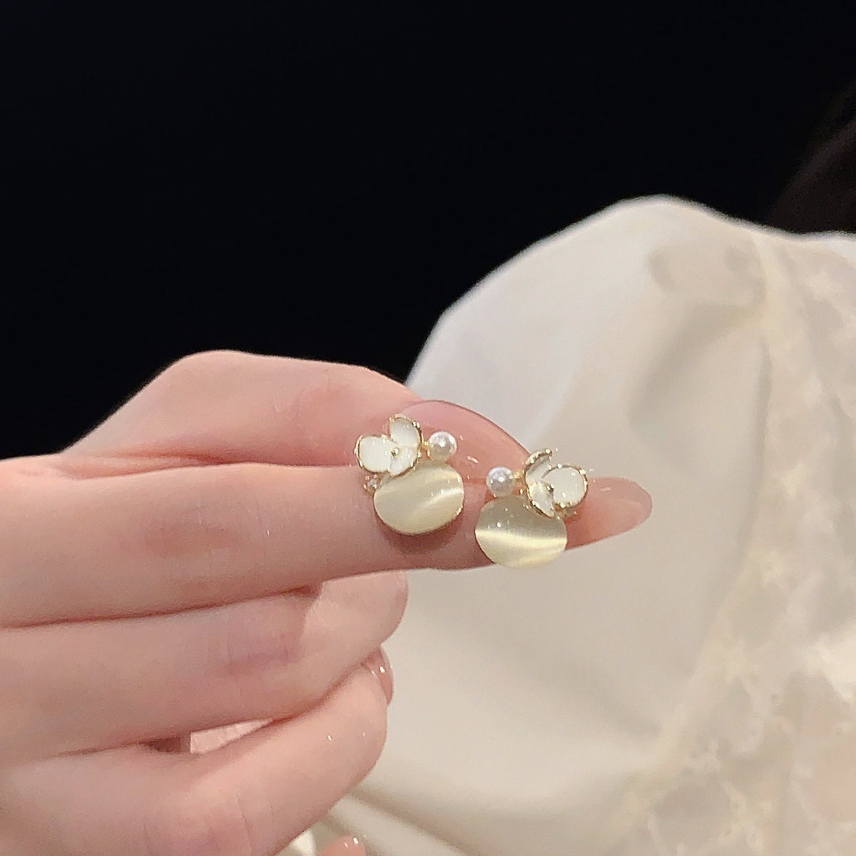 925 sterling silver flower earrings