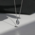 925 sterling silver zircon water droplet necklace