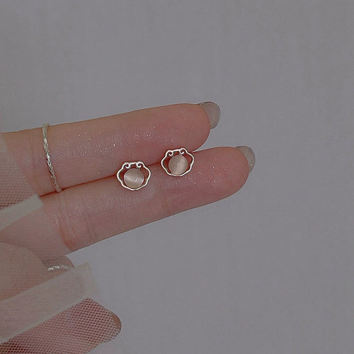925 sterling silver cat eye stone earrings