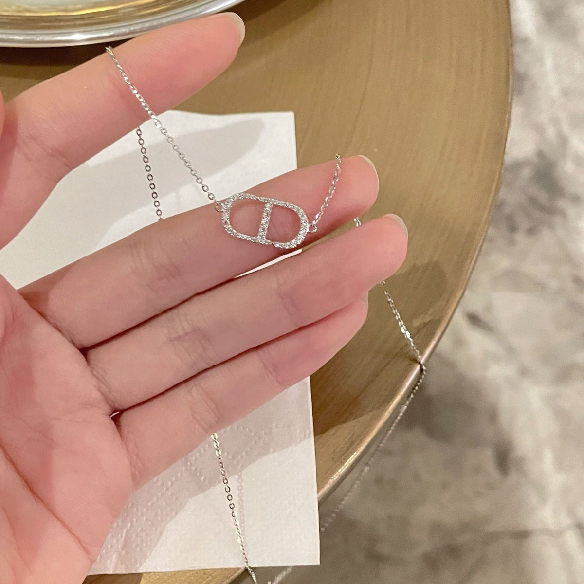 925 sterling silver simple temperament necklace