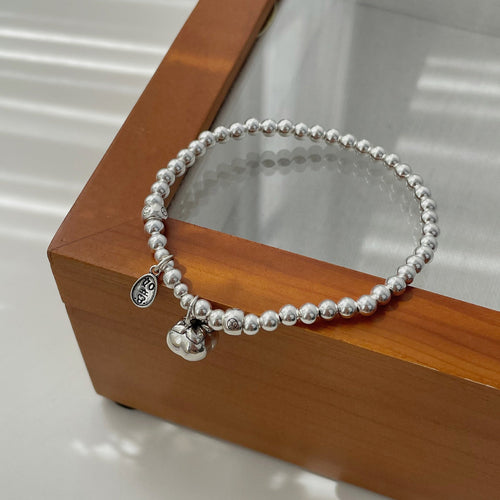 925 Silver Round Bead Bracelet - Silvery