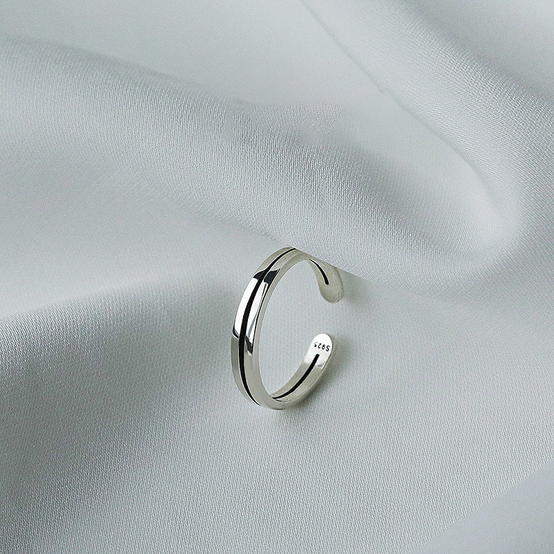 925 sterling silver open ring - silvery
