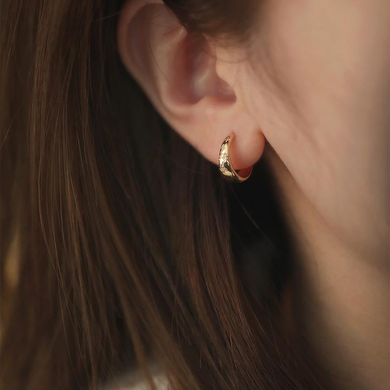 925 sterling silver ear buckle - golden