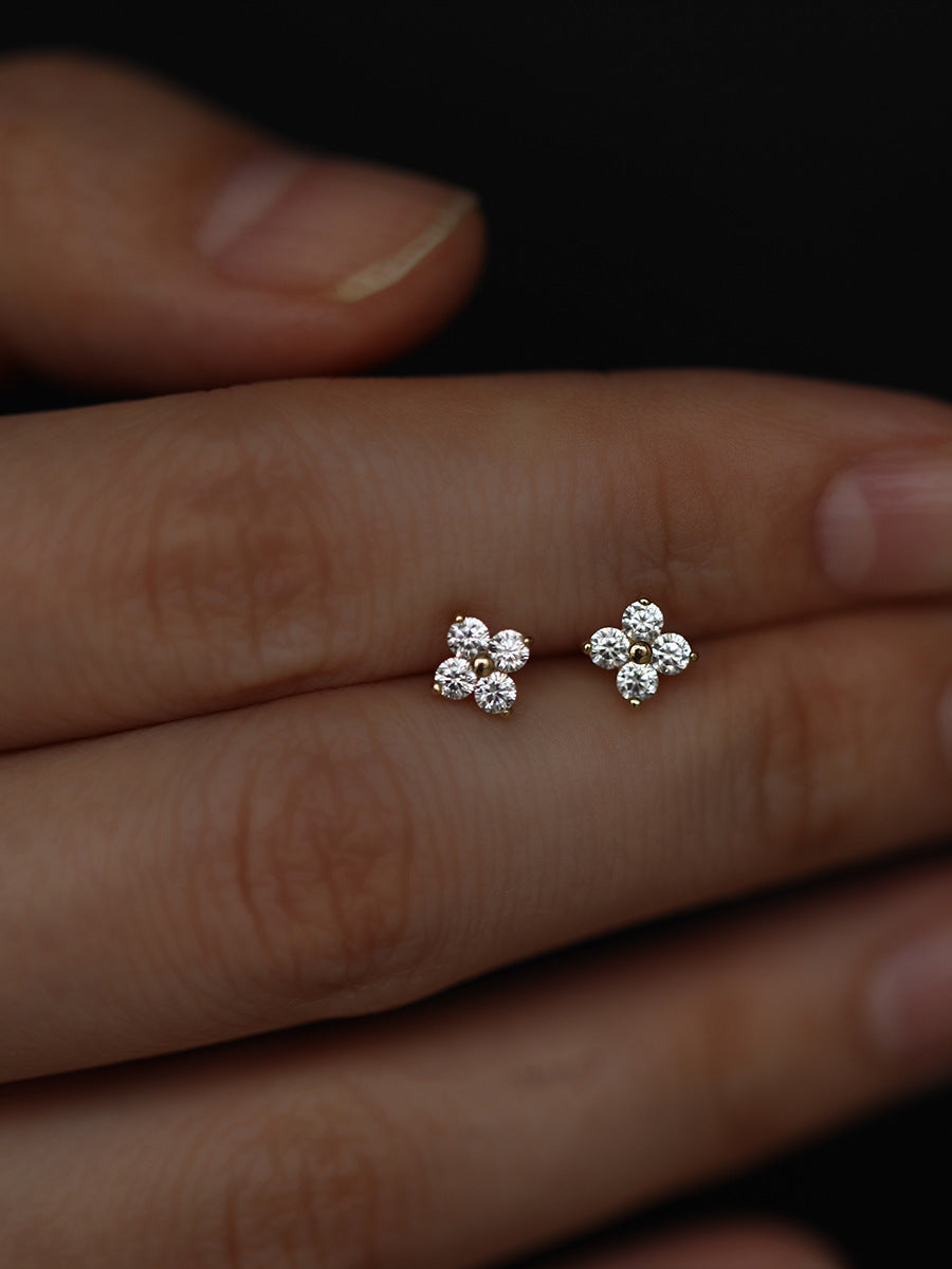 925 sterling silver zircon small earrings