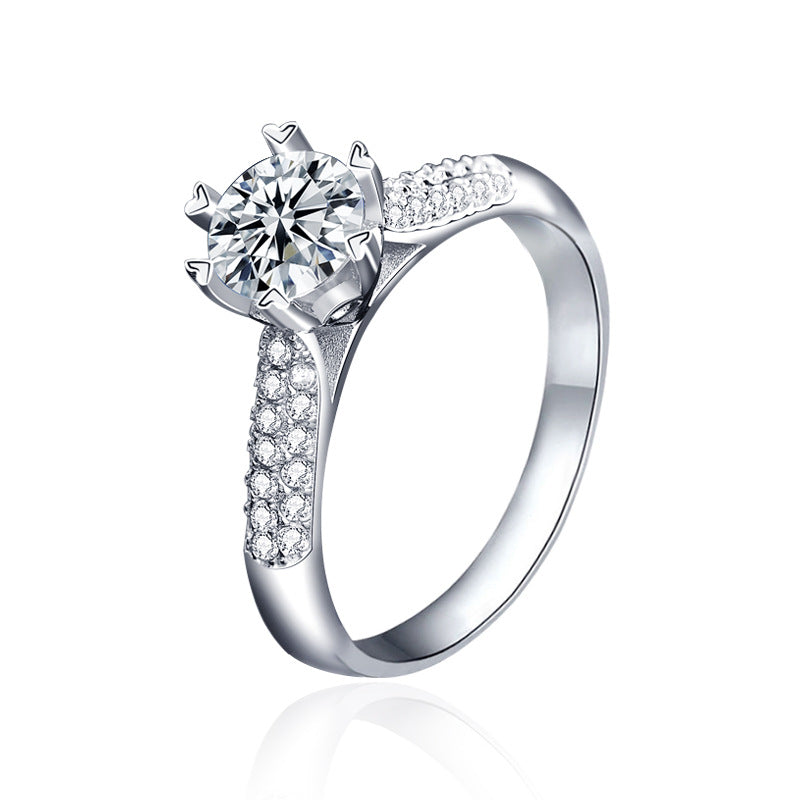 S925 Sterling Silver Queen Moissanite Ring