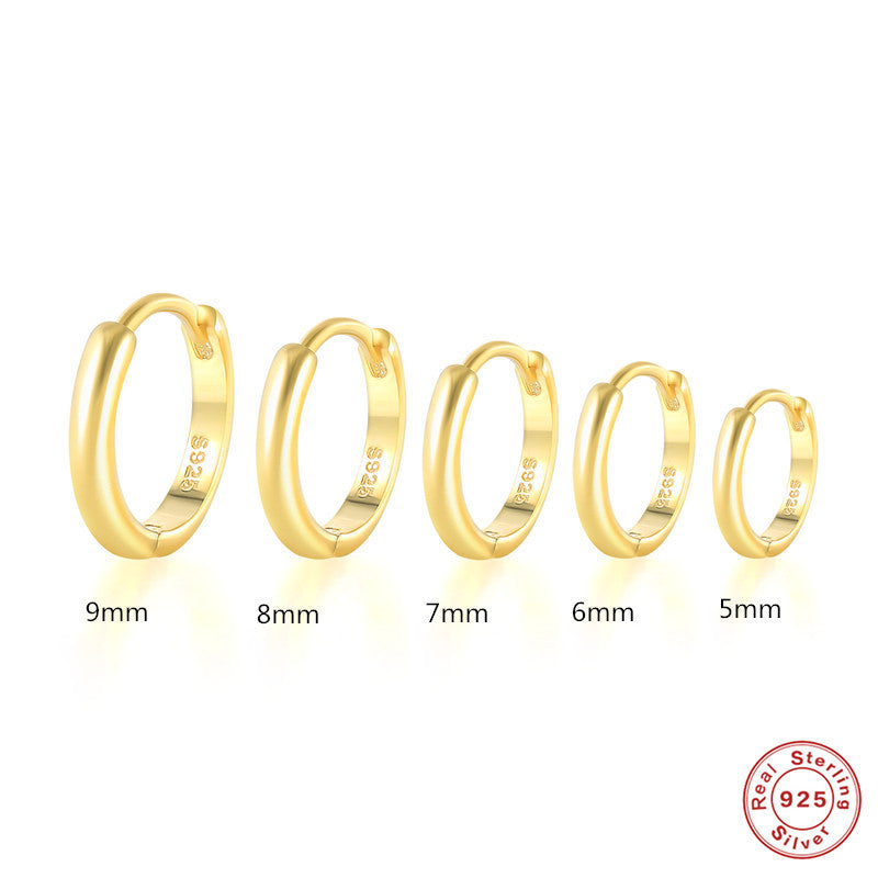 S925 Sterling Silver Geometric Hoop Earrings