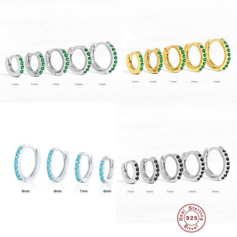 925 Sterling Silver & Zircon Hoop Earrings (men and women)