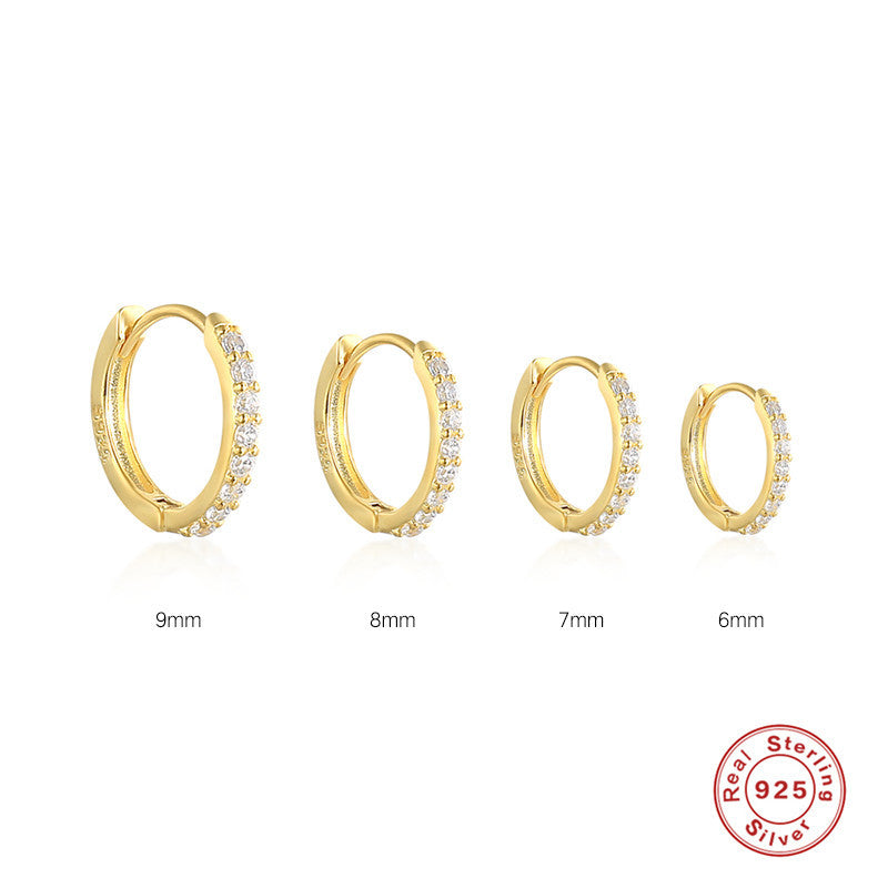 925 Sterling Silver & Zircon Hoop Earrings (men and women)