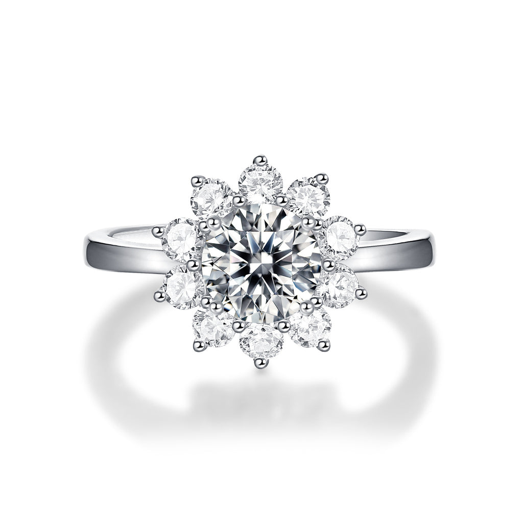 S925 Silver Moissanite Adjustable Ring