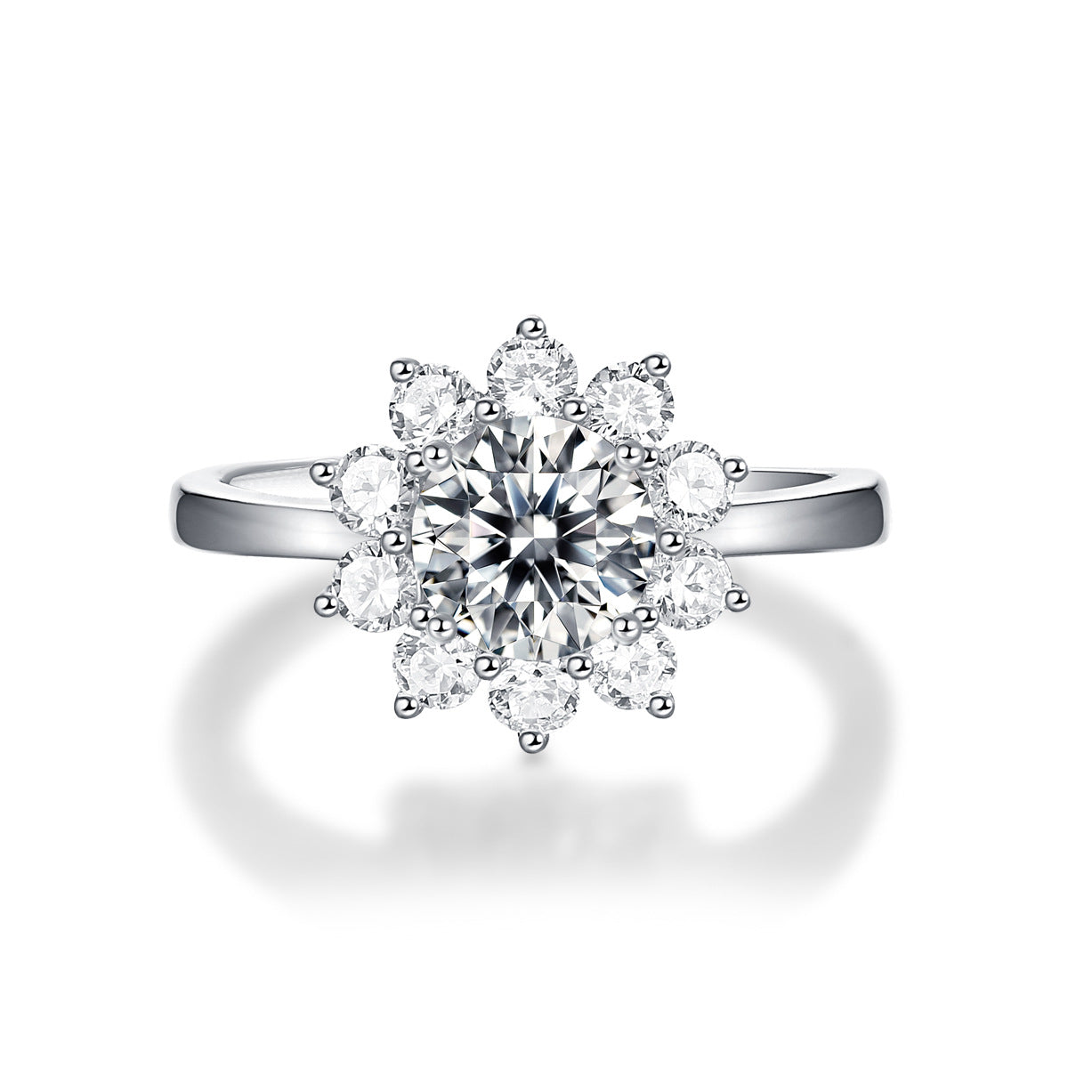 S925 Silver Moissanite Adjustable Ring