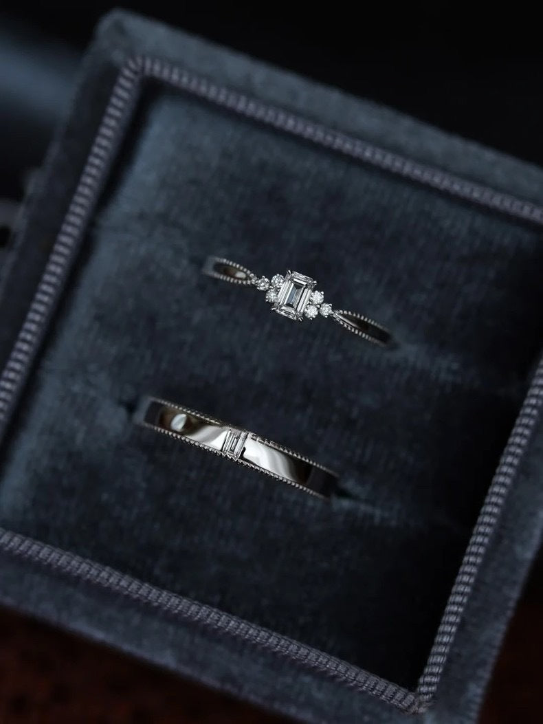S925 sterling silver couple's ring