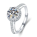 925 Sterling Silver Four-Prong Moissanite Ring
