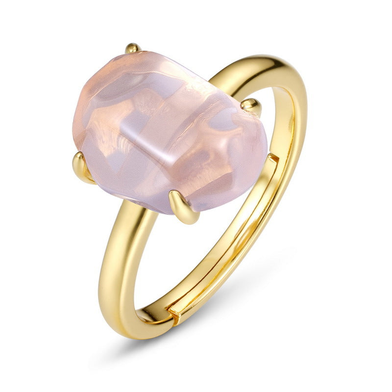S925 Sterling Silver Gold-Plated Irregular Ring