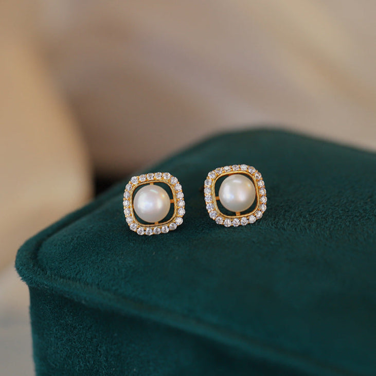925 sterling silver freshwater pearl earrings