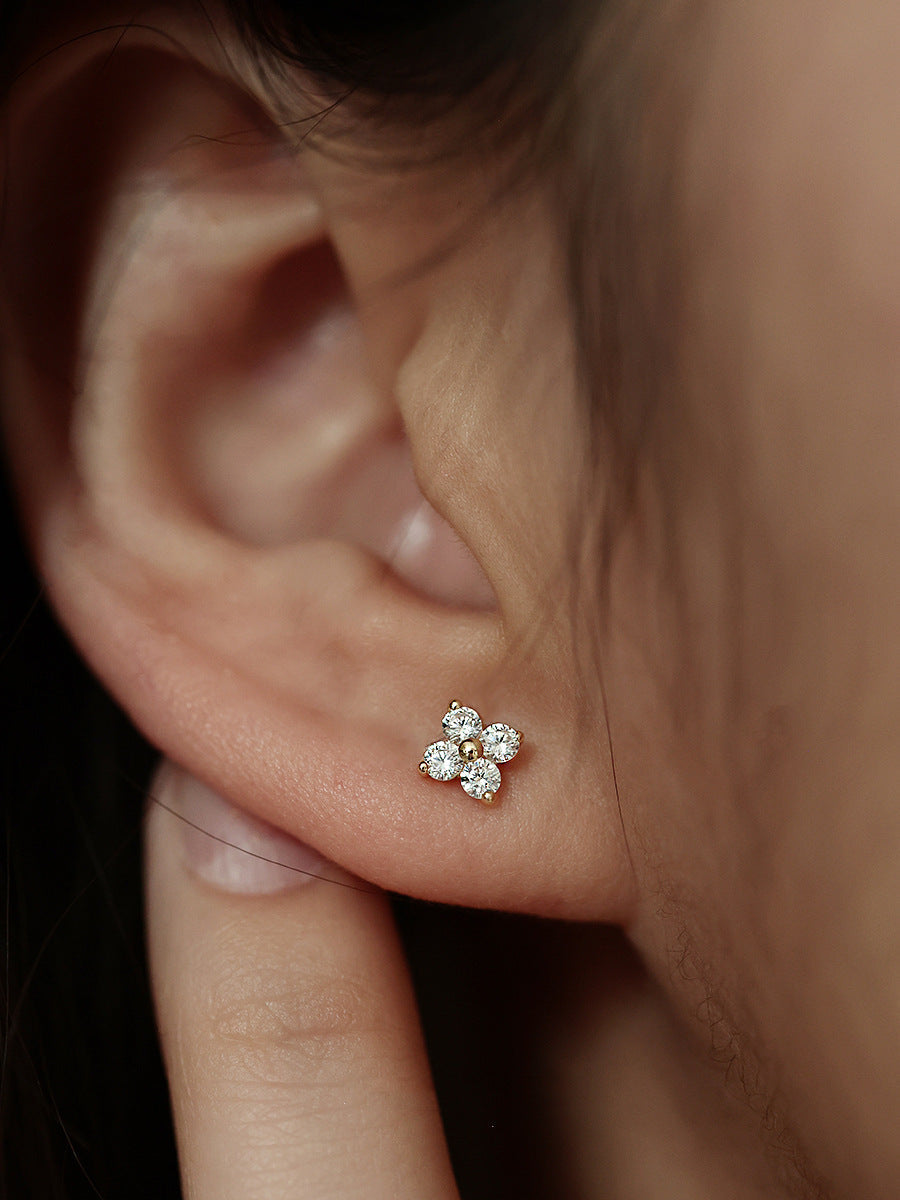 925 sterling silver zircon small earrings