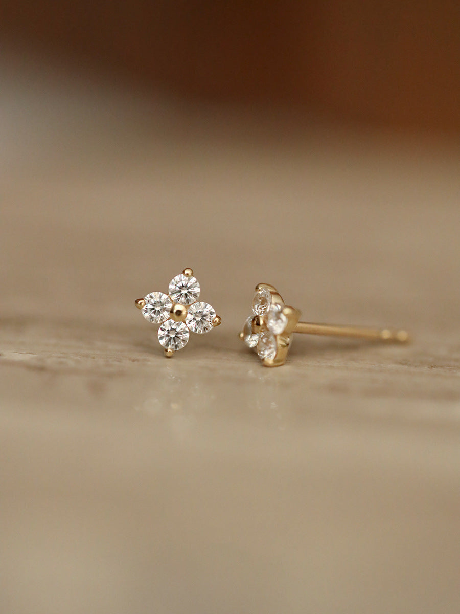 925 sterling silver zircon small earrings
