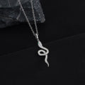 S925 sterling silver snake pendant necklace