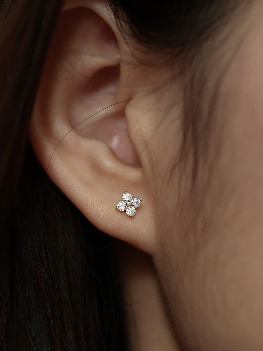 925 sterling silver zircon small earrings