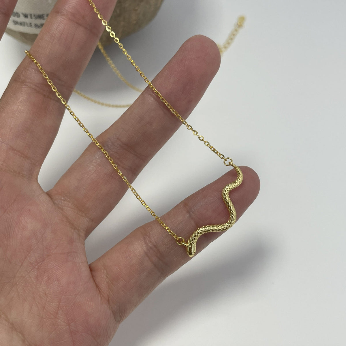 S925 sterling silver snake necklace