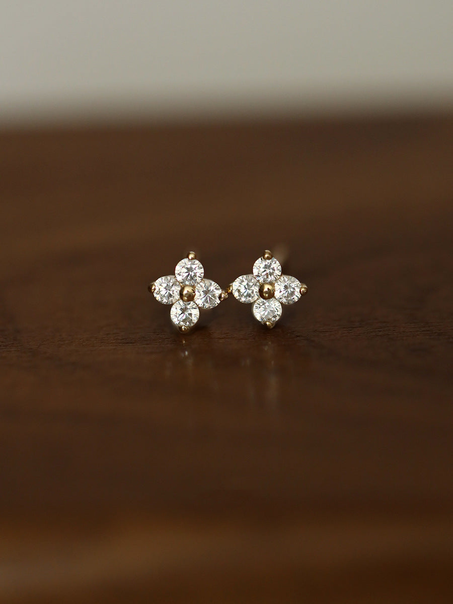 925 sterling silver zircon small earrings