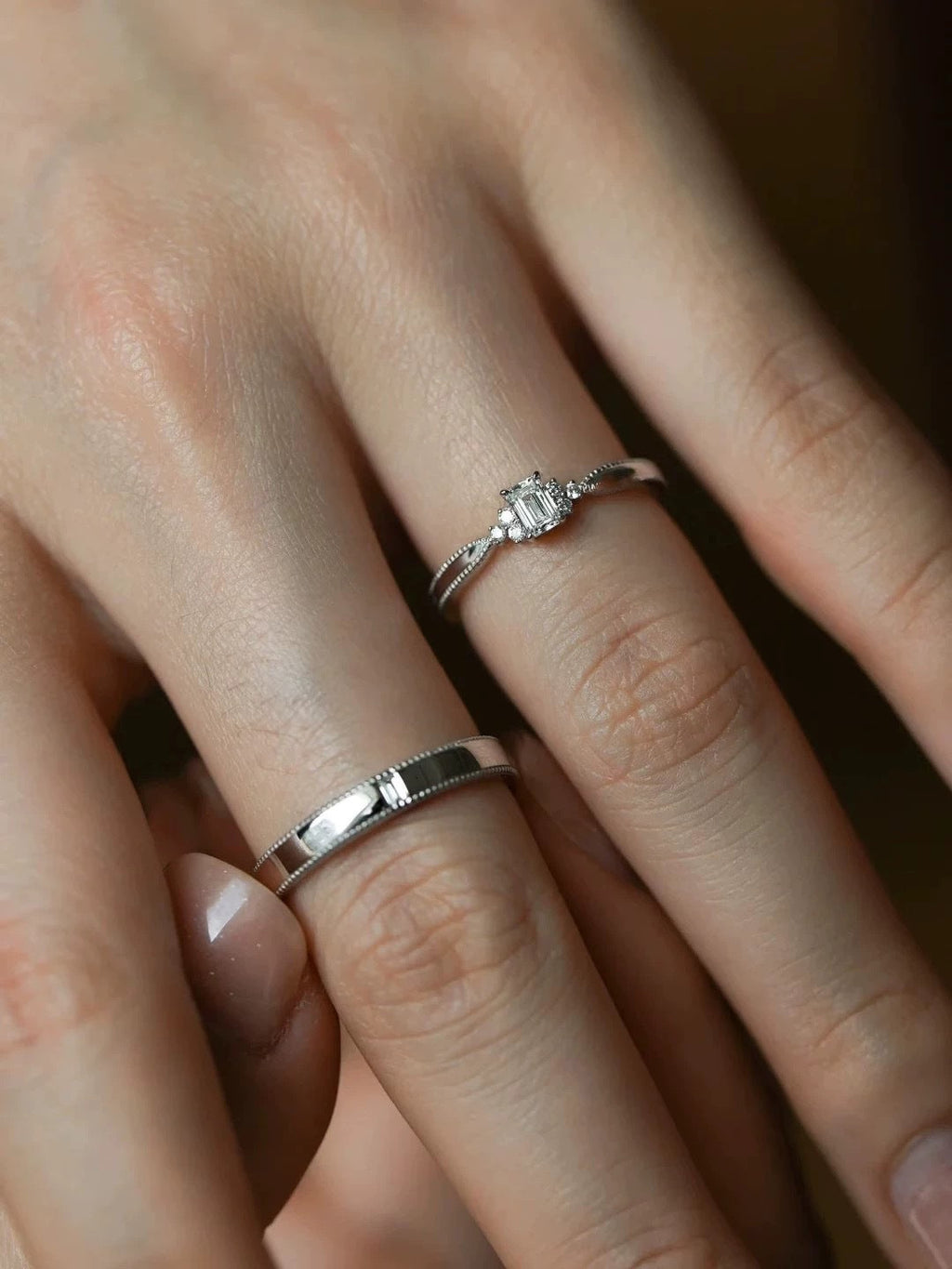 S925 sterling silver couple's ring