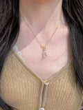 S925 pure silver natural chalcedony necklace