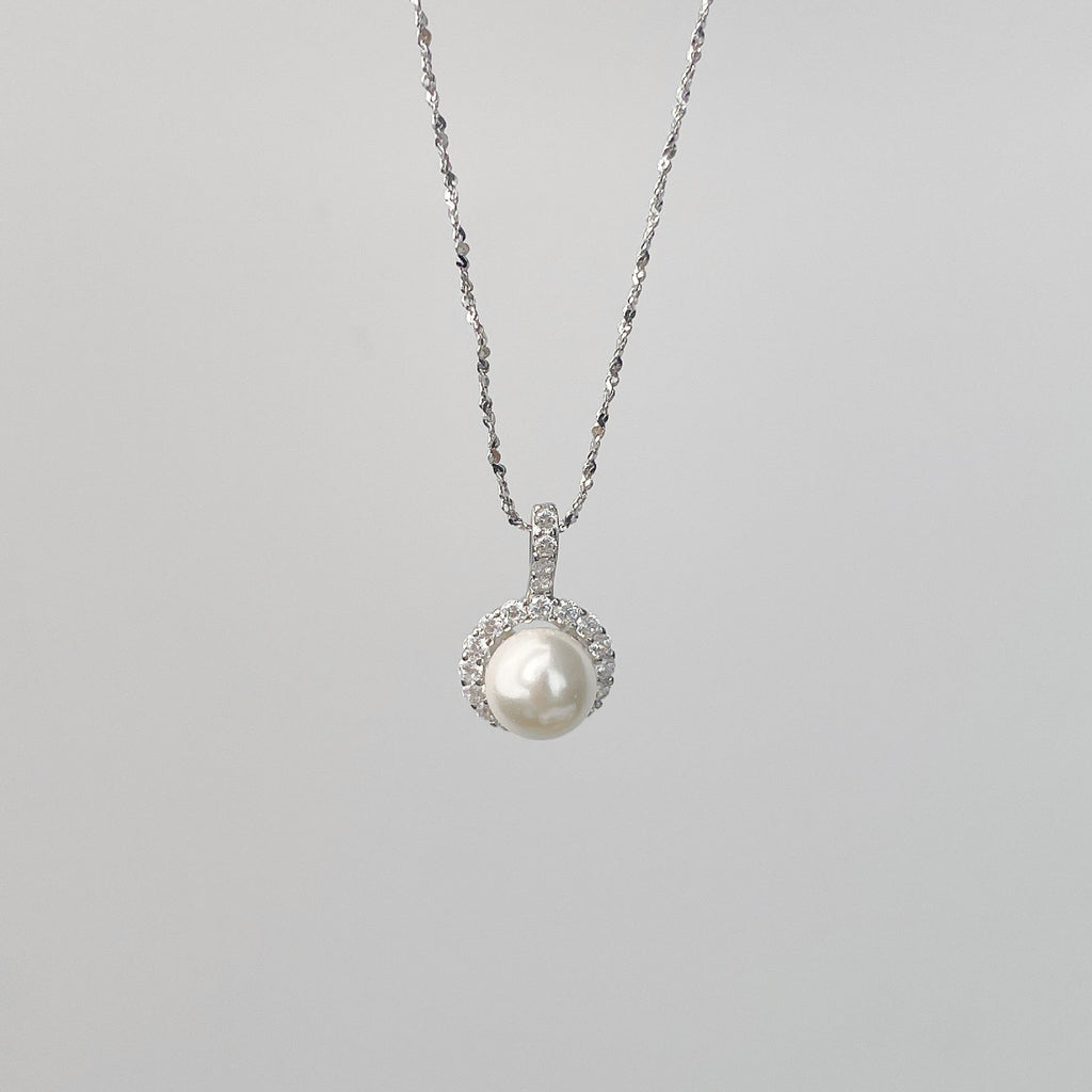 S925 sterling silver pearl necklace