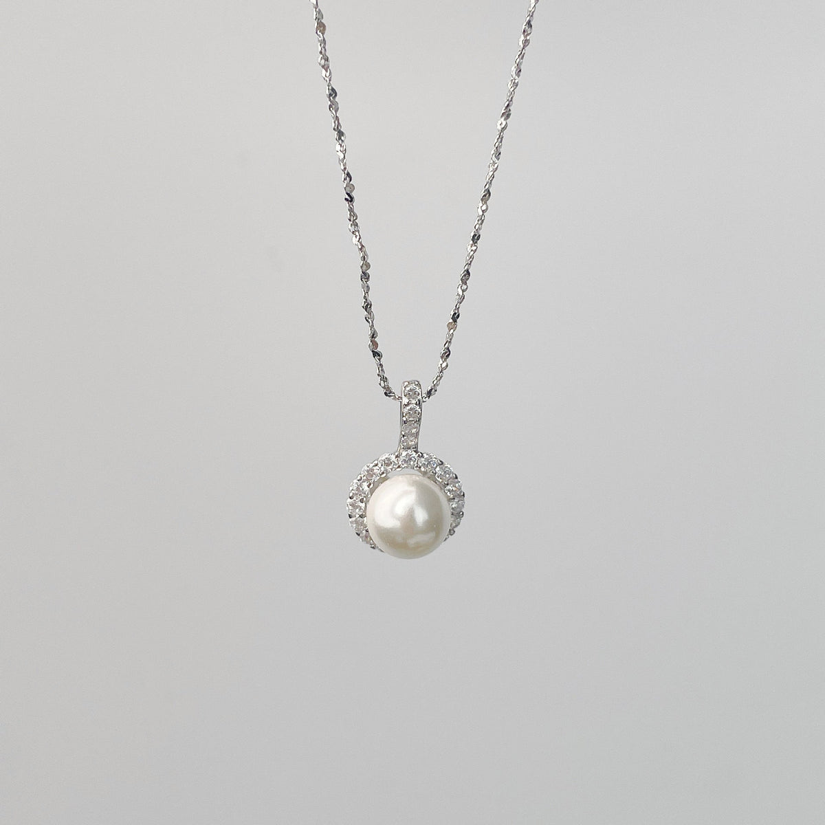 S925 sterling silver pearl necklace