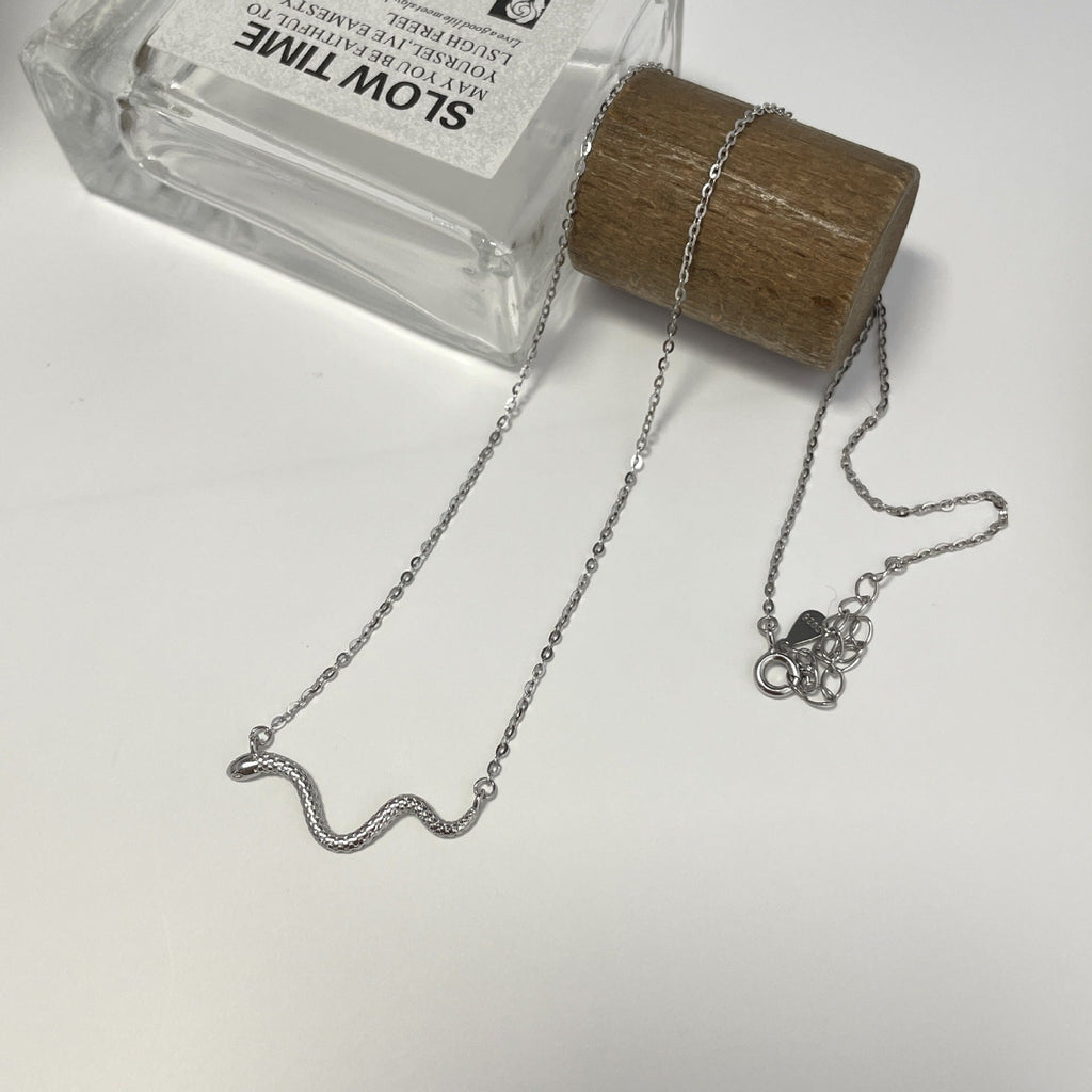 S925 sterling silver snake necklace