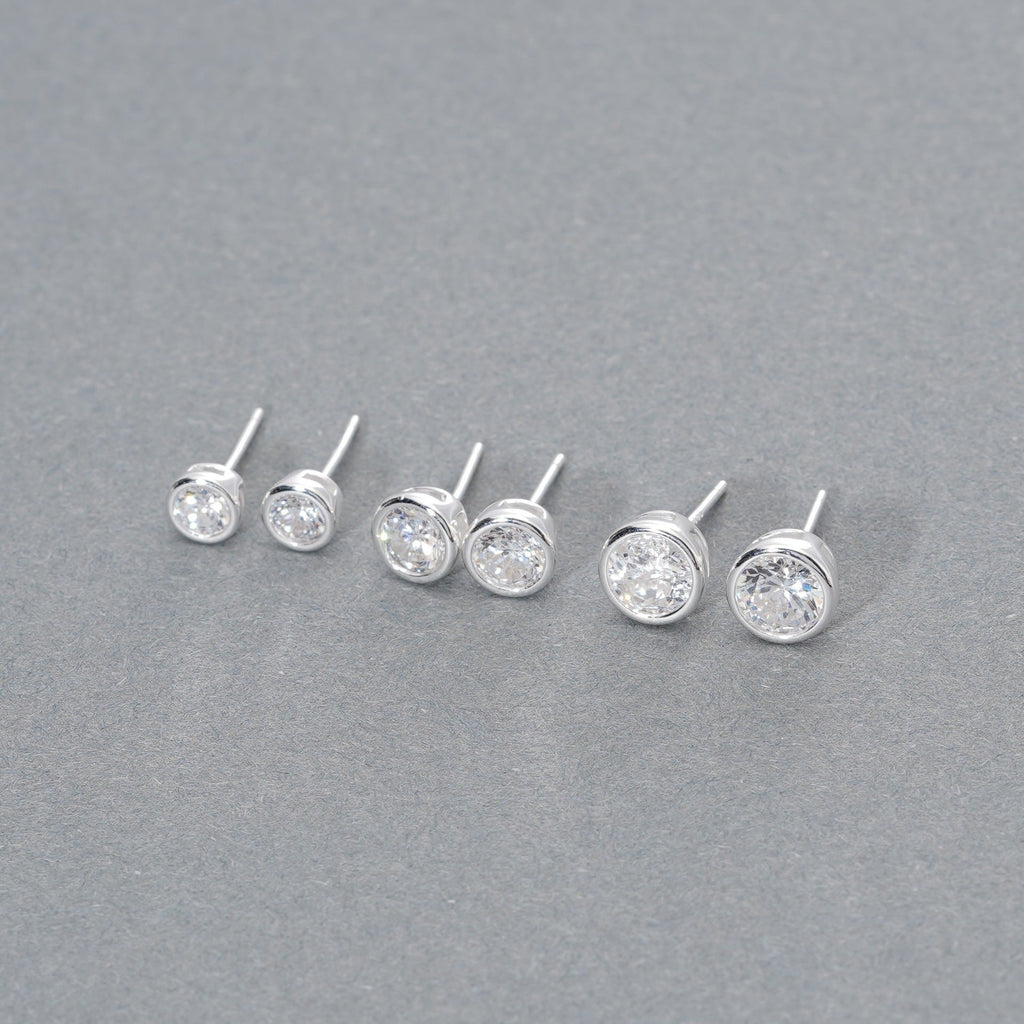 925 sterling silver earrings with sparkling zirconium