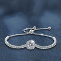 925 Sterling Silver Moissanite Square Bag Bracelet