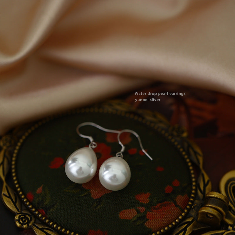 925 sterling silver imitation pearl earrings