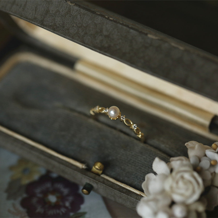 925 sterling silver pearl ring