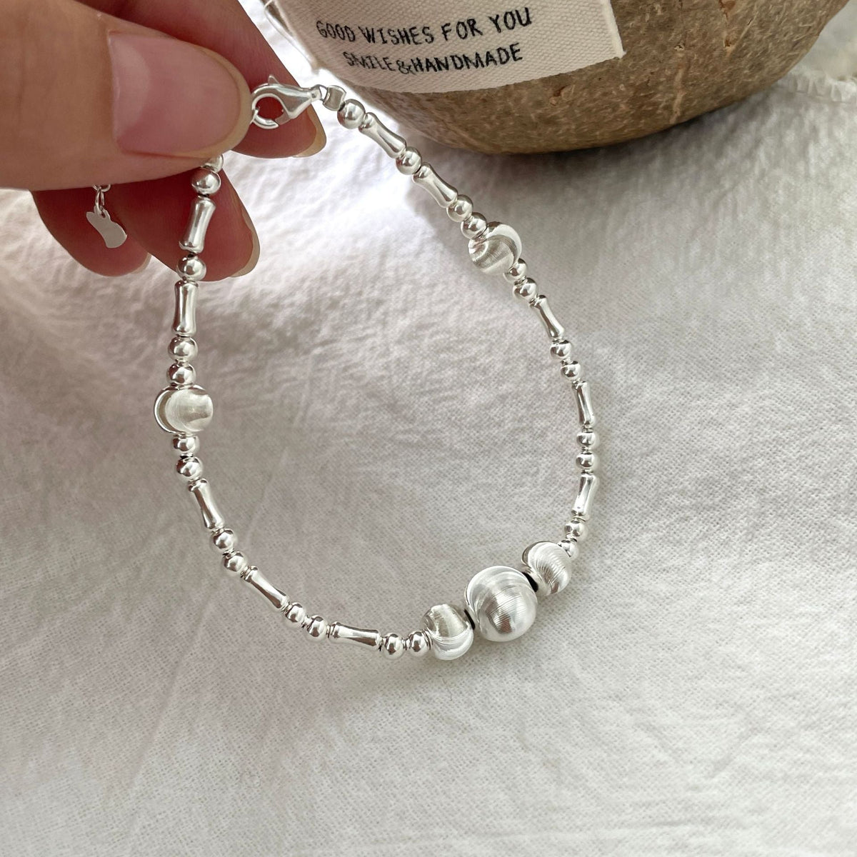 S925 sterling silver bracelet - silvery