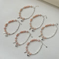 925 sterling silver freshwater pearl heart pendant bracelet