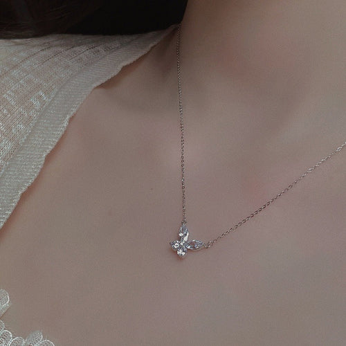 925 sterling silver butterfly pendant necklace