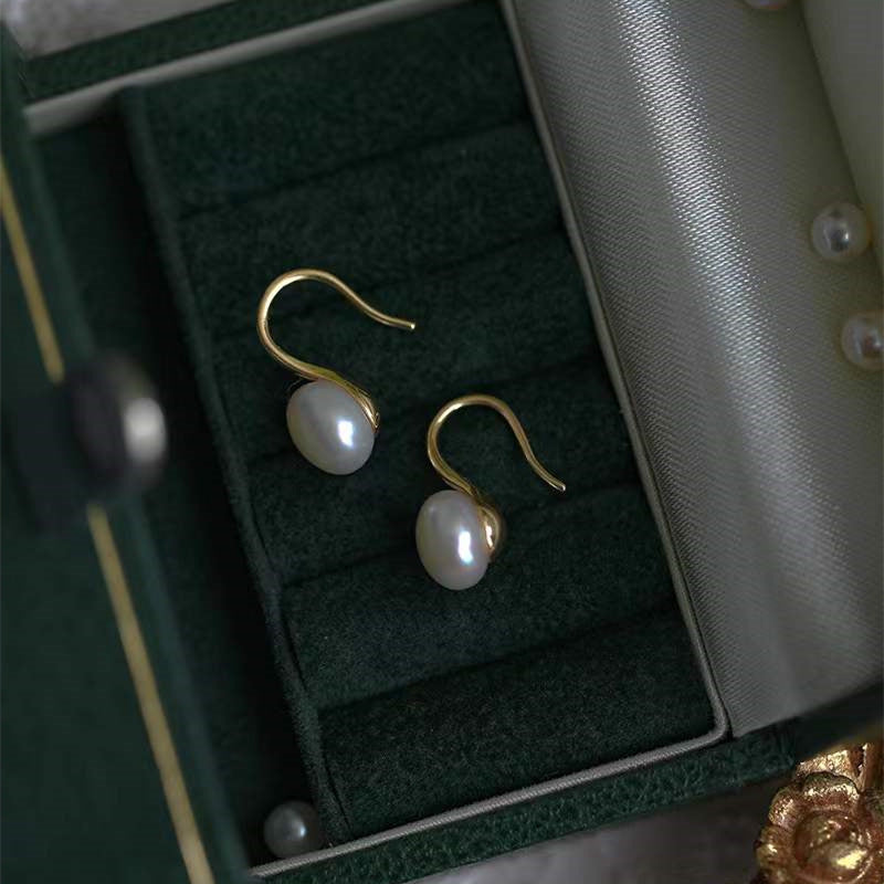 925 sterling silver vintage freshwater pearl earrings