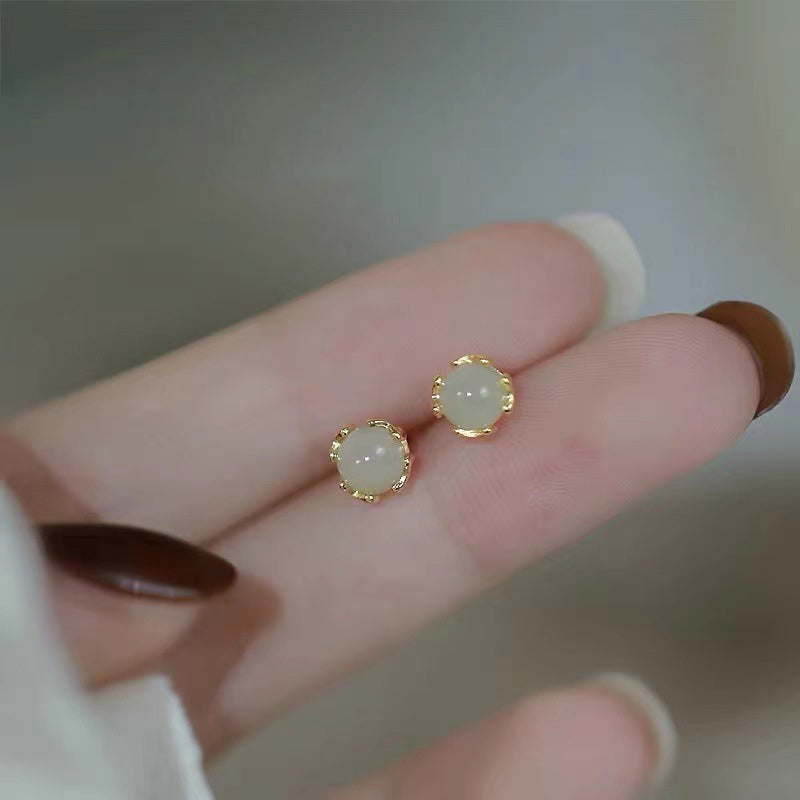 925 sterling silver jade earrings