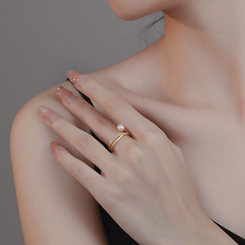 S925 sterling silver freshwater pearl ring
