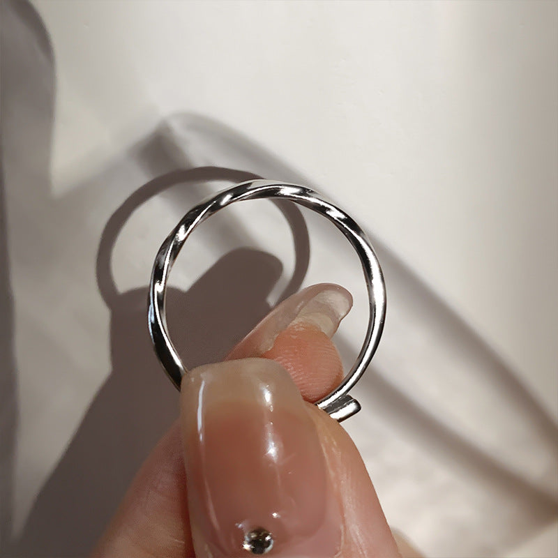 925 sterling silver open ring - silvery