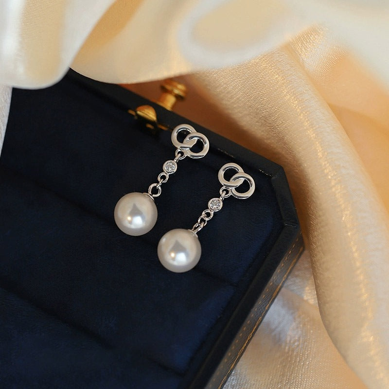 925 sterling silver pearl earrings