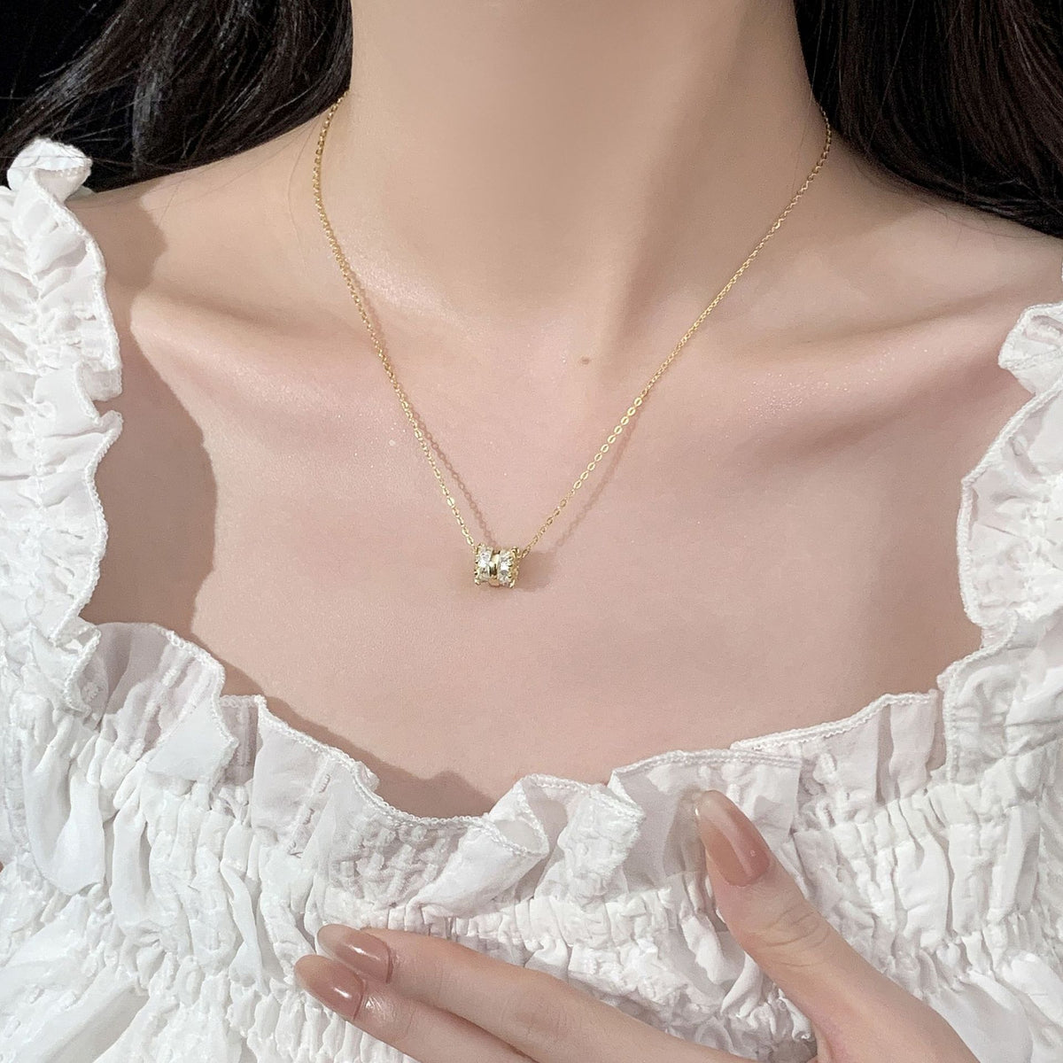 925 sterling silver pendant necklace - golden