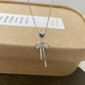 925 sterling silver bowknot pendant necklace