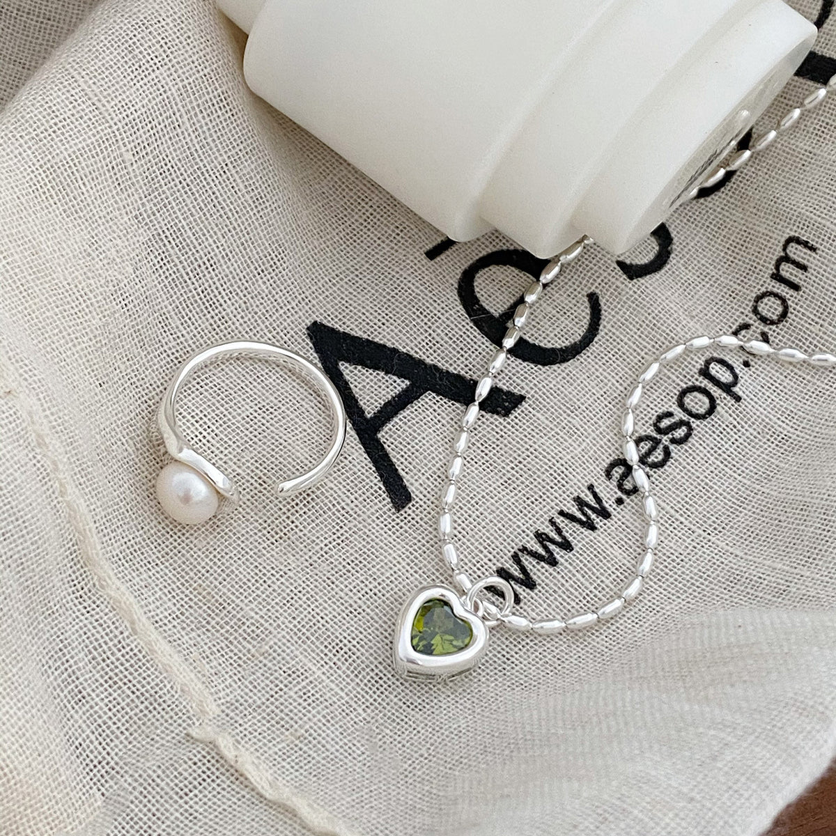 925 sterling silver freshwater pearl opening ring - silvery