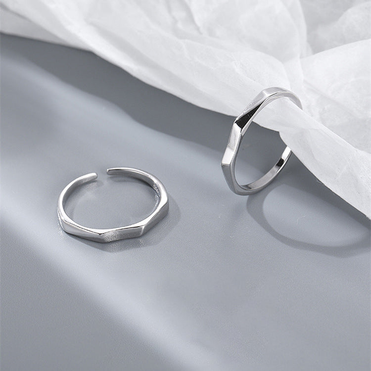 925 sterling silver open ring - silvery
